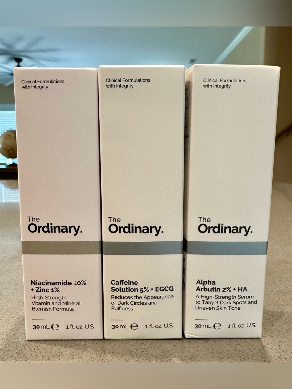 The Ordinary skincare trio